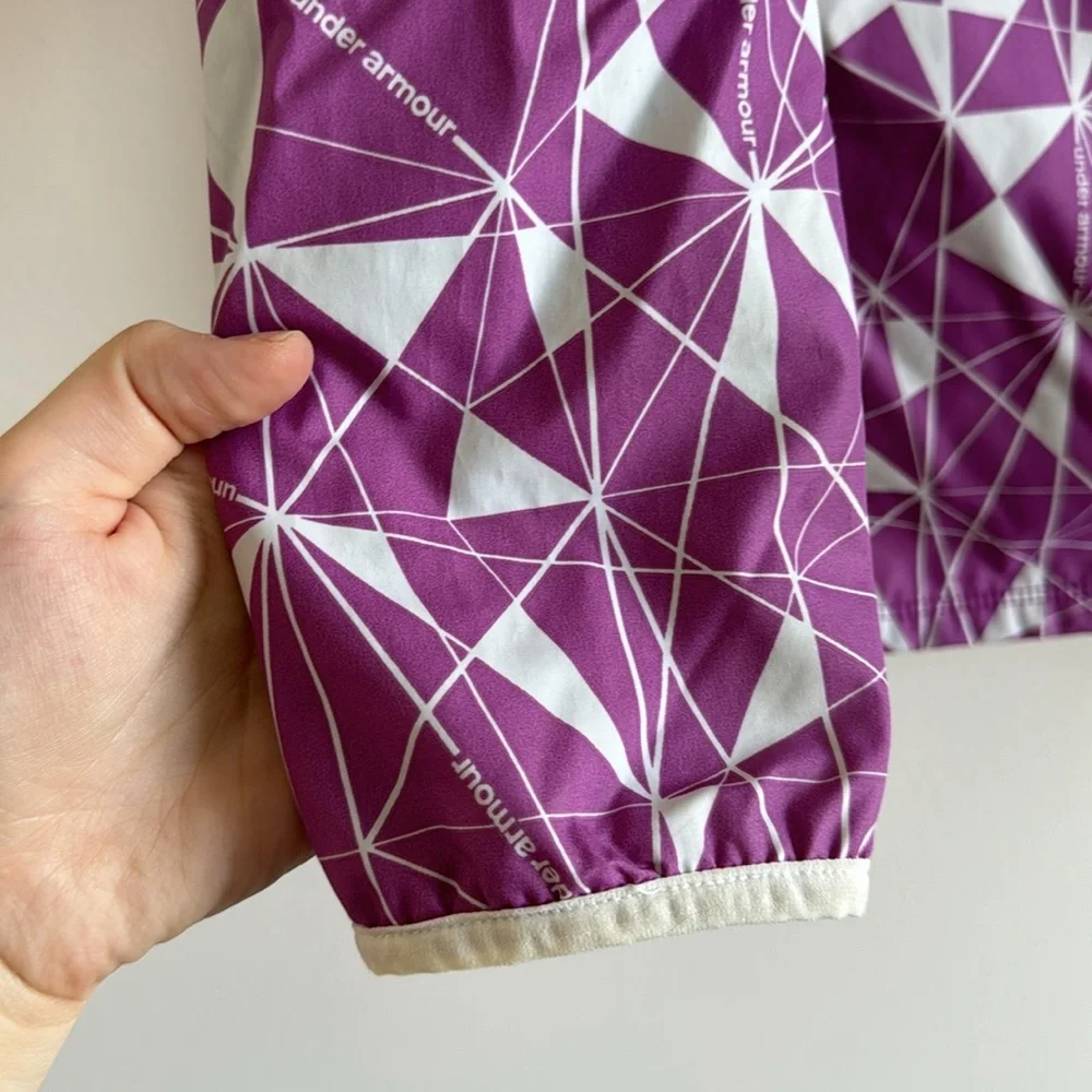 Under Armour Purple & White Geometric Kids Hooded Jacket - Picture 4 of 6